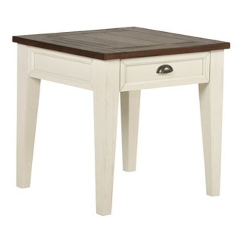 Steve Silver Cayla End Table, Dark Oak And White Finish, 24X24X24 ... within Steve Silver Cayla Counter Table In Dark Oak & White